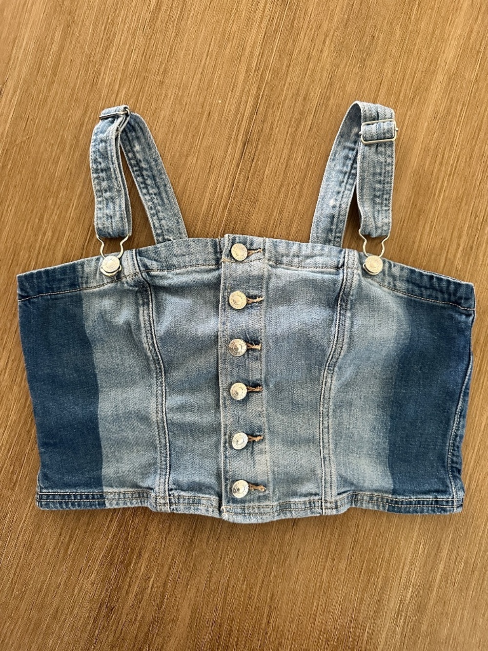 American Eagle Two-Tone Cropped Denim Tank Top / Corset